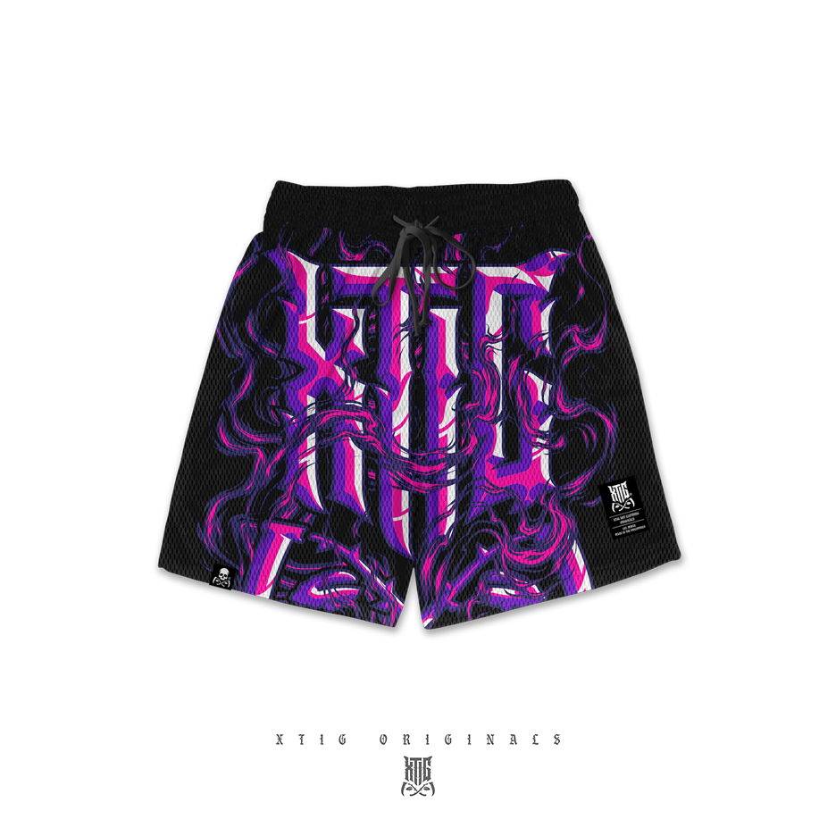 XTIG® ORIGINALS - "PURPLE EMBLEM | MESH SHORT" - Unisex | Men | Women (ABOVE THE KNEE)