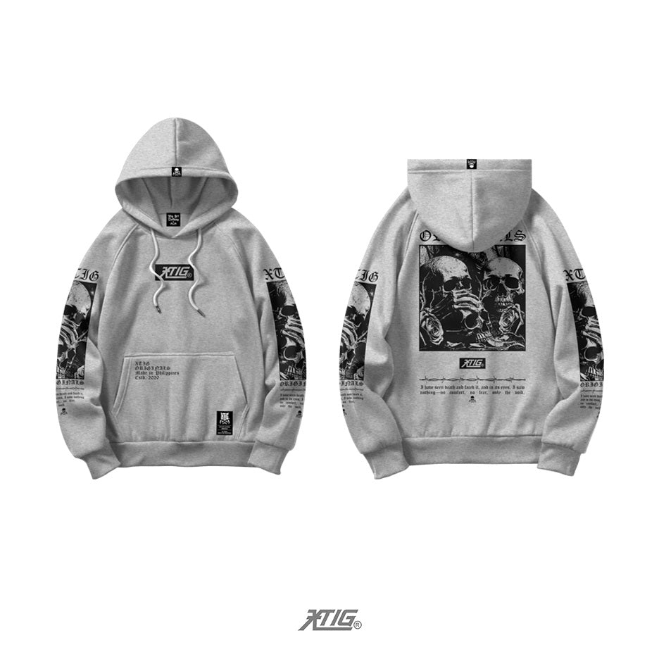 XTIG ORIGINALS - "SKULLFEAR | HOODIE JACKET " - COLOR ASH GRAY | Unisex | Men | Women