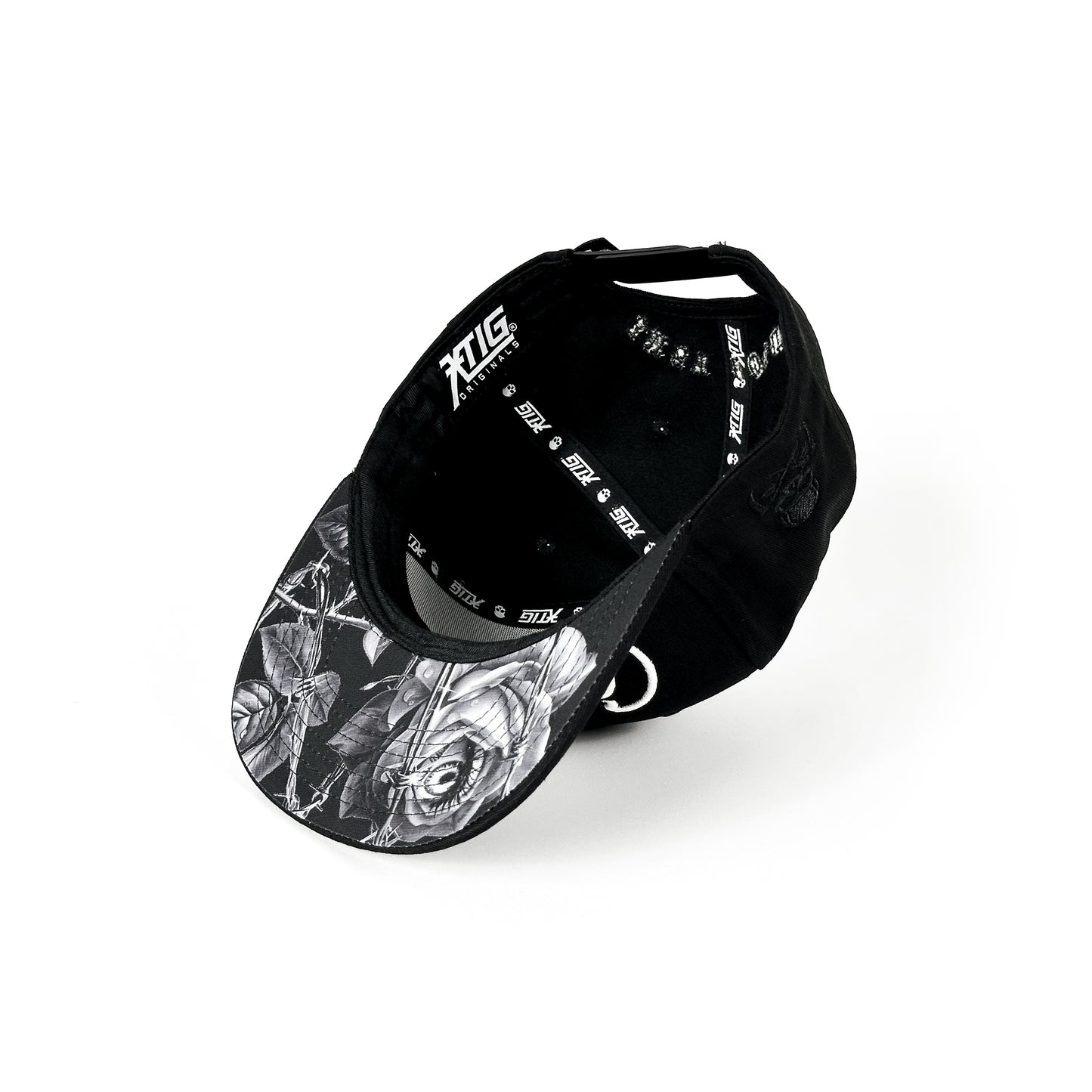 XTIG® ORIGINALS - "THORNSCRIPT" (BLACK/BLACK) SNAPBACK CAP