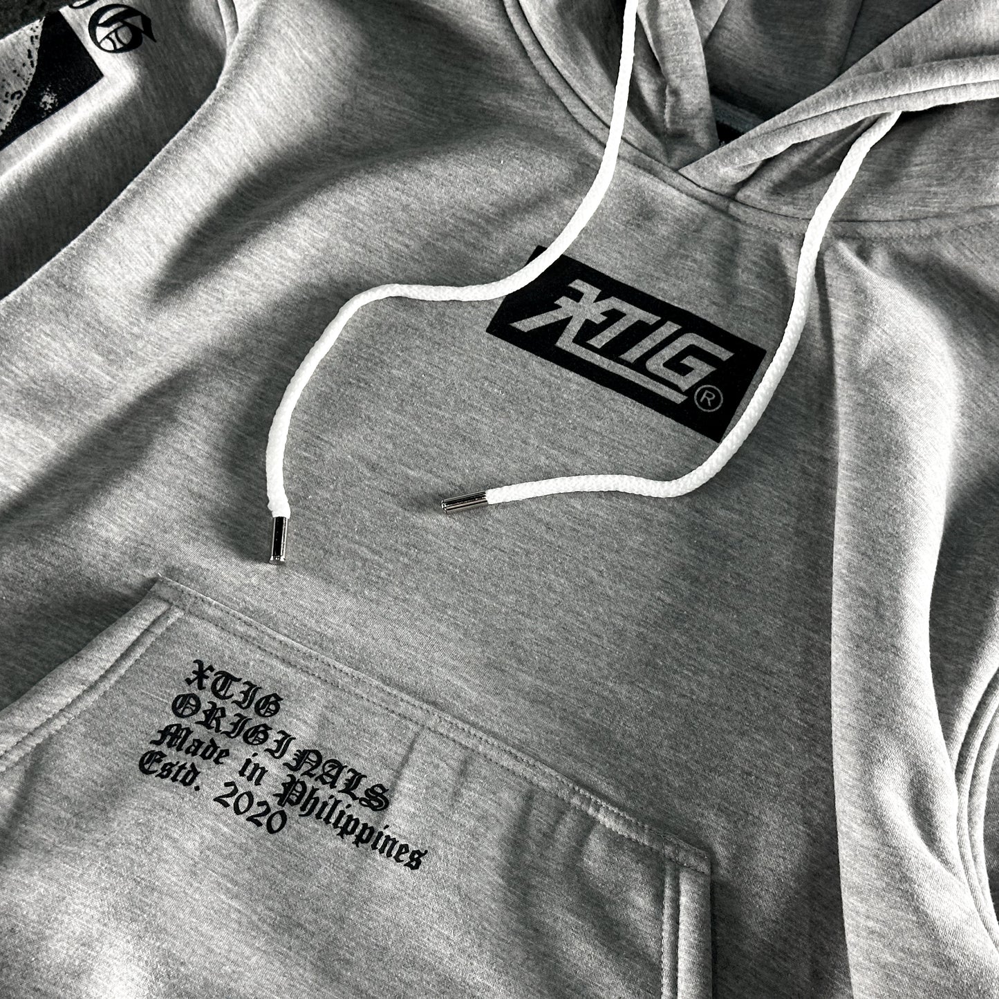XTIG ORIGINALS - "SKULLFEAR | HOODIE JACKET " - COLOR ASH GRAY | Unisex | Men | Women