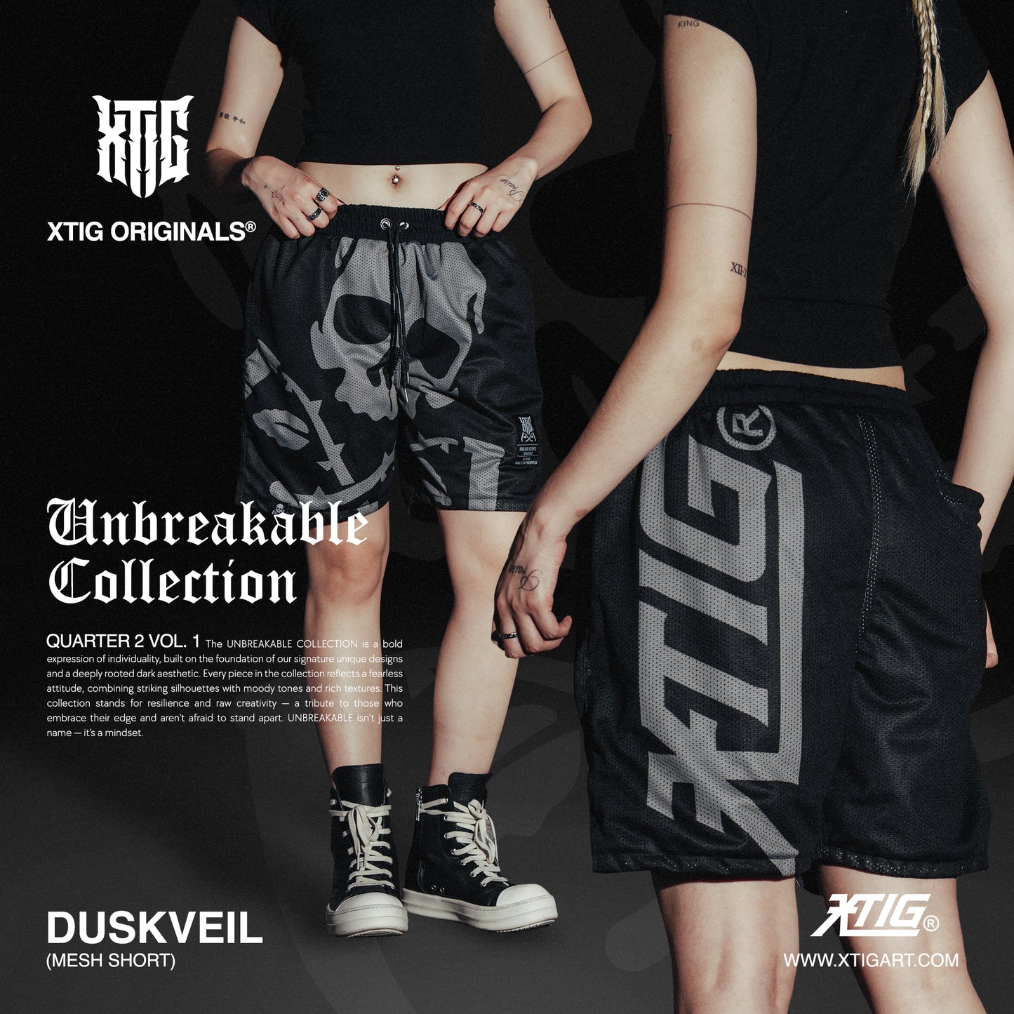 XTIG® ORIGINALS - "DUSKVEIL | MESH SHORT" - Unisex | Men | Women (ABOVE THE KNEE)