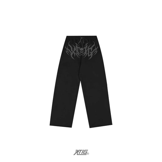 XTIG ORIGINALS  - "WRATH | WIDE SWEATPANTS" - COLOR BLACK | Unisex | Men | Women