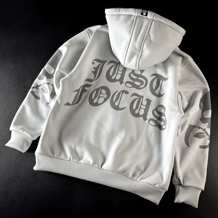 XTIG® ORIGINALS  - "FIXATE | ZIP-UP HOODIE JACKET" (COLOR OFF WHITE) - Unisex | Men | Women