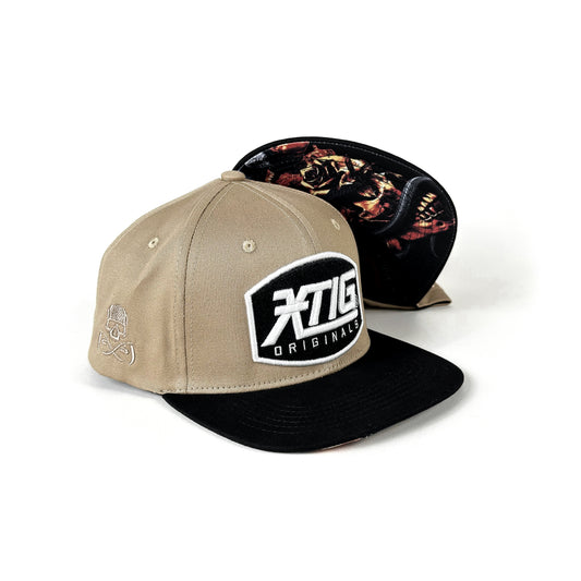 XTIG® ORIGINALS  - "GRAVEMARK" (KHAKI/BLACK) SNAPBACK CAP